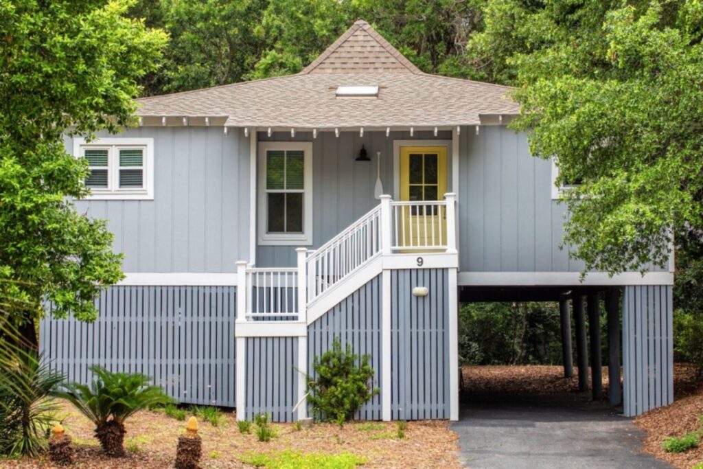 The exterior of a cottage