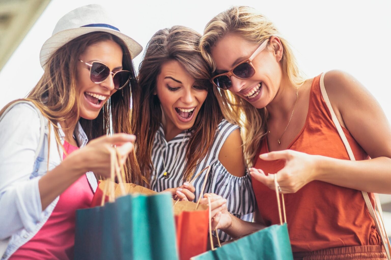 Three women shopping in Charleston