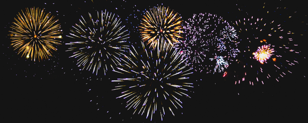 Fireworks at night.