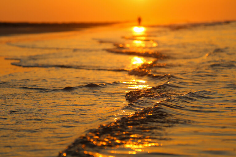 Things to Do in Isle of Palms: closeup of ocean waves at golden hour