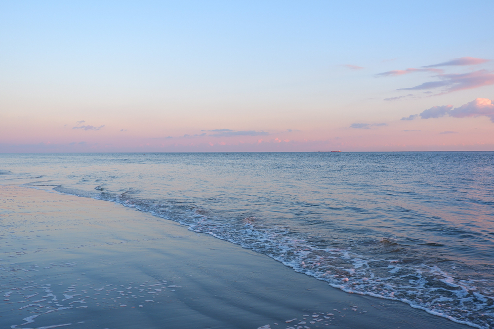 Charleston SC beach and water at sunrise
